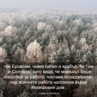 Picture 03 - 3 Царе 11:28 BULG - тоя Еровоам, човек силен и - Bible Verse Picture