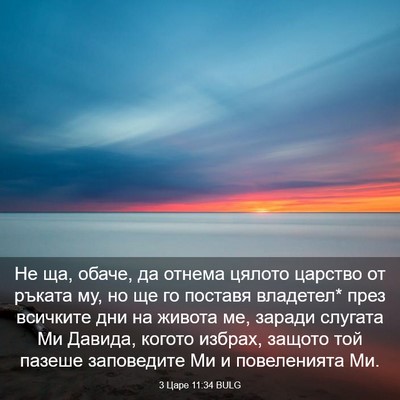 Picture 03 - 3 Царе 11:34 BULG - Не ща, обаче, да отнема - Bible Verse Picture