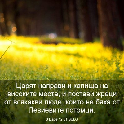 Picture 03 - 3 Царе 12:31 BULG - Царят направи и капища на - Bible Verse Picture