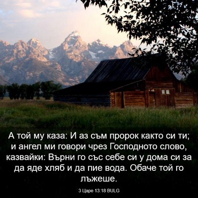 Picture 03 - 3 Царе 13:18 BULG - А той му каза: И аз съм - Bible Verse Picture