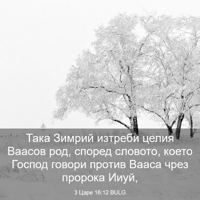 Picture 03 - 3 Царе 16:12 BULG - Така Зимрий изтреби целия - Bible Verse Picture