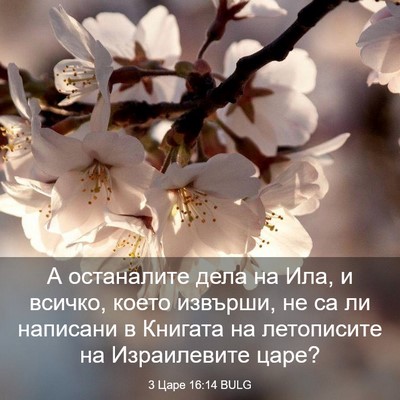 Picture 03 - 3 Царе 16:14 BULG - А останалите дела на Ила, и - Bible Verse Picture