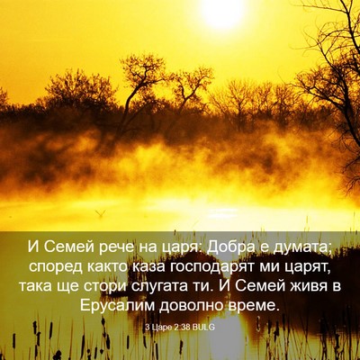 Picture 03 - 3 Царе 2:38 BULG - И Семей рече на царя: Добра - Bible Verse Picture