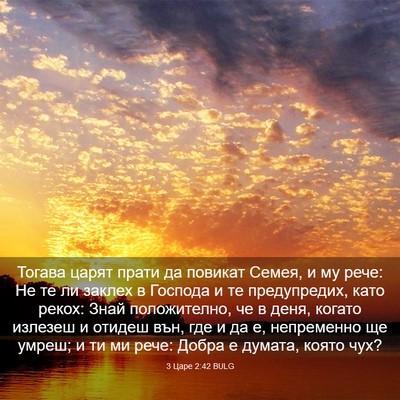 Picture 03 - 3 Царе 2:42 BULG - Тогава царят прати да - Bible Verse Picture