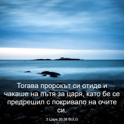 Picture 03 - 3 Царе 20:38 BULG - Тогава пророкът си отиде и - Bible Verse Picture