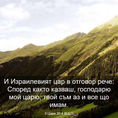 Picture 03 - 3 Царе 20:4 BULG - И Израилевият цар в - Bible Verse Picture