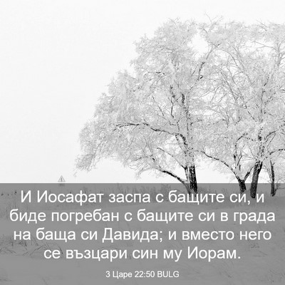 Picture 03 - 3 Царе 22:50 BULG - И Иосафат заспа с бащите - Bible Verse Picture