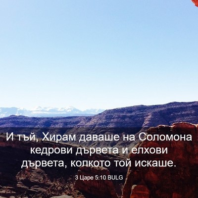 Picture 03 - 3 Царе 5:10 BULG - И тъй, Хирам даваше на - Bible Verse Picture