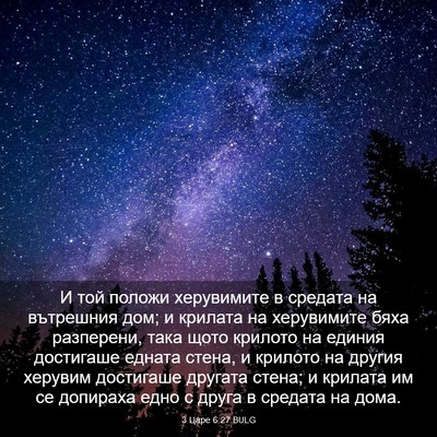 Picture 03 - 3 Царе 6:27 BULG - И той положи херувимите в - Bible Verse Picture