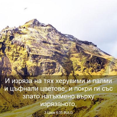 Picture 03 - 3 Царе 6:35 BULG - И изряза на тях херувими и - Bible Verse Picture