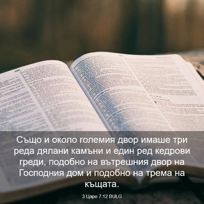 Picture 03 - 3 Царе 7:12 BULG - Също и около големия двор - Bible Verse Picture