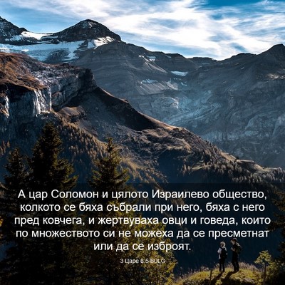 Picture 03 - 3 Царе 8:5 BULG - А цар Соломон и цялото - Bible Verse Picture