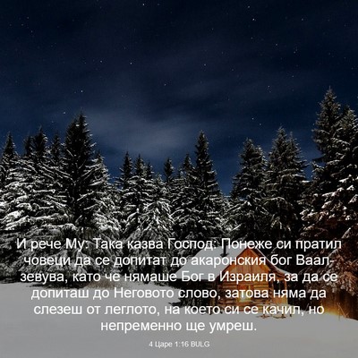 Picture 03 - 4 Царе 1:16 BULG - И рече Му: Така казва - Bible Verse Picture