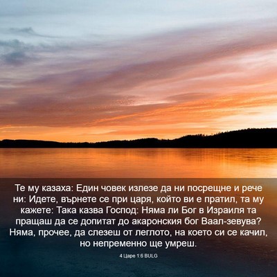 Picture 03 - 4 Царе 1:6 BULG - Те му казаха: Един човек - Bible Verse Picture