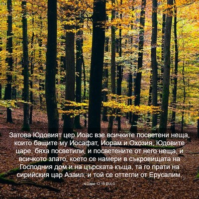 Picture 03 - 4 Царе 12:18 BULG - Затова Юдовият цер Иоас - Bible Verse Picture