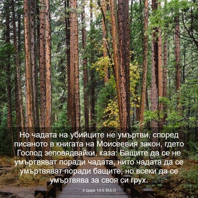 Picture 03 - 4 Царе 14:6 BULG - Но чадата на убийците не - Bible Verse Picture