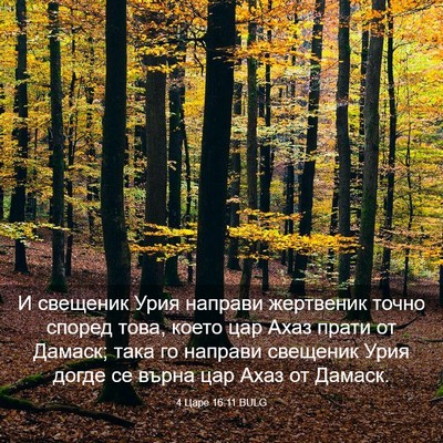 Picture 03 - 4 Царе 16:11 BULG - И свещеник Урия направи - Bible Verse Picture
