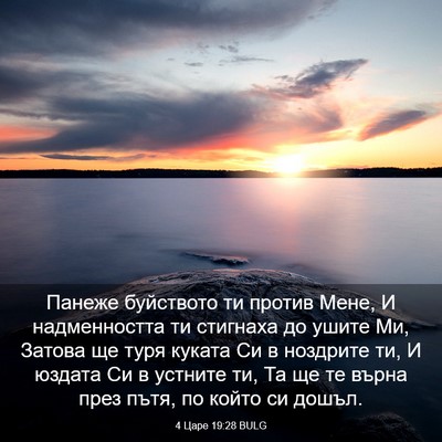 Picture 03 - 4 Царе 19:28 BULG - Панеже буйството ти против - Bible Verse Picture