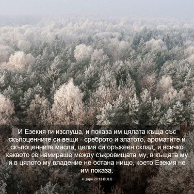 Picture 03 - 4 Царе 20:13 BULG - И Езекия ги изслуша, и - Bible Verse Picture