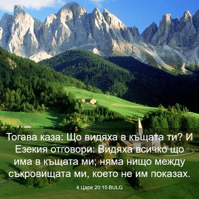 Picture 03 - 4 Царе 20:15 BULG - Тогава каза: Що видяха в - Bible Verse Picture