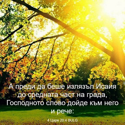 Picture 03 - 4 Царе 20:4 BULG - А преди да беше излязъл - Bible Verse Picture
