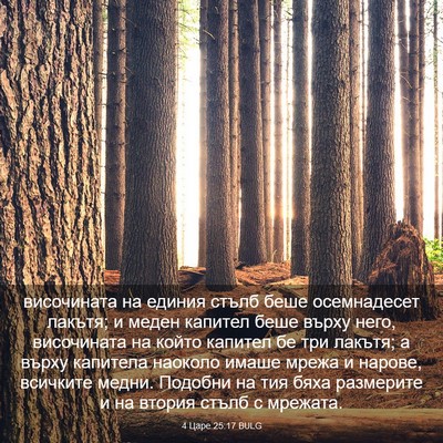 Picture 03 - 4 Царе 25:17 BULG - височината на единия стълб - Bible Verse Picture