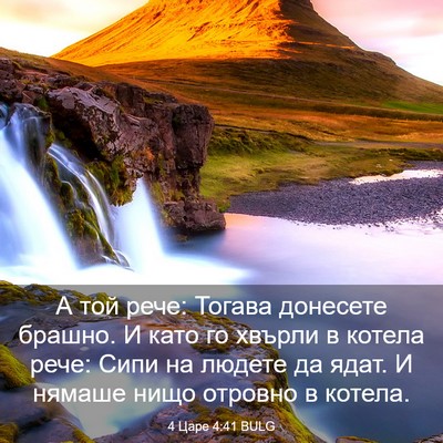 Picture 03 - 4 Царе 4:41 BULG - А той рече: Тогава донесете - Bible Verse Picture