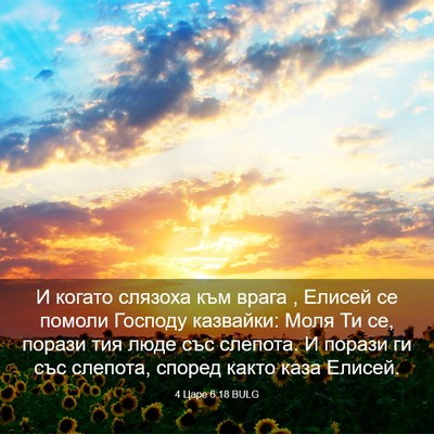 Picture 03 - 4 Царе 6:18 BULG - И когато слязоха към врага - Bible Verse Picture