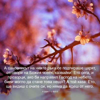 Picture 03 - 4 Царе 7:2 BULG - А сановникът на чиято ръка - Bible Verse Picture