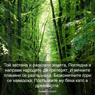 Picture 03 - Авакум 3:6 BULG - Той застана и разклати - Bible Verse Picture