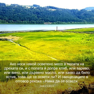 Picture 03 - Агей 2:12 BULG - Ако носи някой осветено - Bible Verse Picture