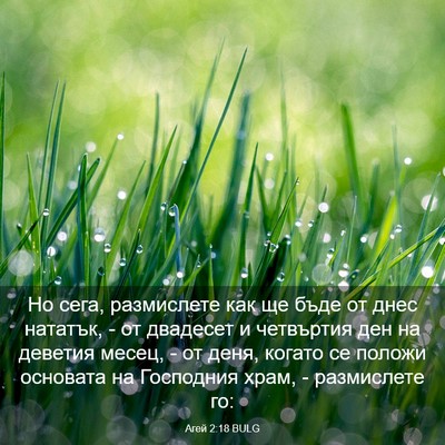 Picture 03 - Агей 2:18 BULG - Но сега, размислете как ще - Bible Verse Picture