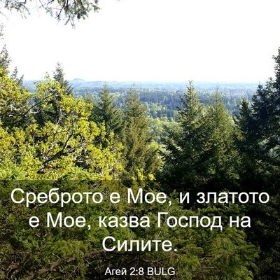 Picture 03 - Агей 2:8 BULG - Среброто е Мое, и златото е - Bible Verse Picture