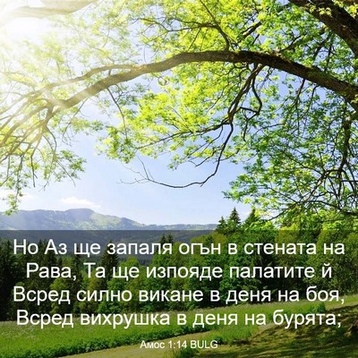 Picture 03 - Амос 1:14 BULG - Но Аз ще запаля огън в - Bible Verse Picture