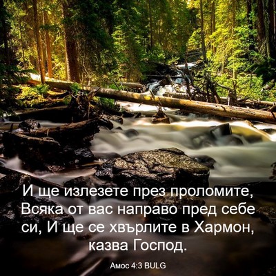 Picture 03 - Амос 4:3 BULG - И ще излезете през - Bible Verse Picture