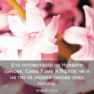 Picture 03 - Битие 10:1 BULG - Ето потомството на Ноевите - Bible Verse Picture