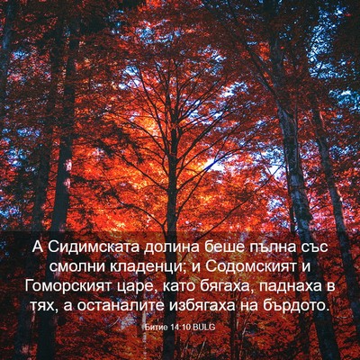 Picture 03 - Битие 14:10 BULG - А Сидимската долина беше - Bible Verse Picture