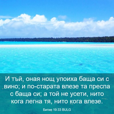 Picture 03 - Битие 19:33 BULG - И тъй, оная нощ упоиха баща - Bible Verse Picture