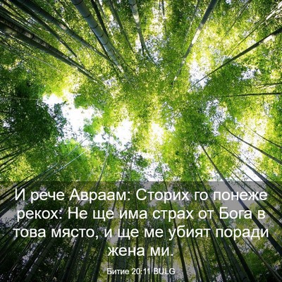 Picture 03 - Битие 20:11 BULG - И рече Авраам: Сторих го - Bible Verse Picture