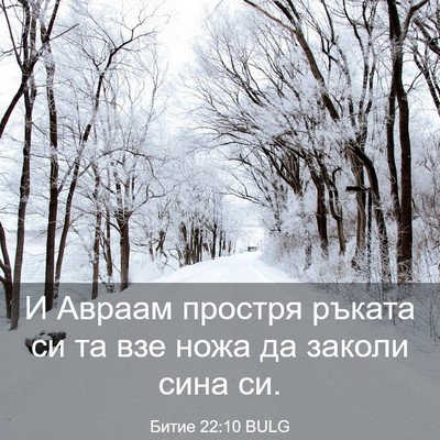 Picture 03 - Битие 22:10 BULG - И Авраам простря ръката си - Bible Verse Picture