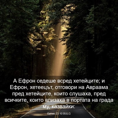 Picture 03 - Битие 23:10 BULG - А Ефрон седеше всред - Bible Verse Picture