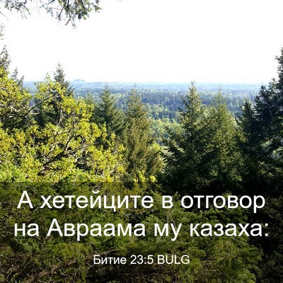 Picture 03 - Битие 23:5 BULG - А хетейците в отговор на - Bible Verse Picture
