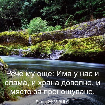 Picture 03 - Битие 24:25 BULG - Рече му още: Има у нас и - Bible Verse Picture