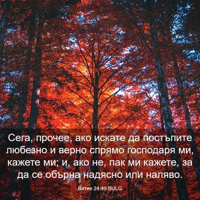 Picture 03 - Битие 24:49 BULG - Сега, прочее, ако искате да - Bible Verse Picture
