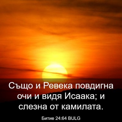 Picture 03 - Битие 24:64 BULG - Също и Ревека повдигна очи - Bible Verse Picture