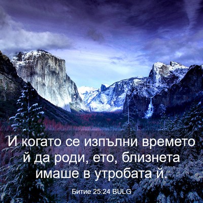 Picture 03 - Битие 25:24 BULG - И когато се изпълни - Bible Verse Picture