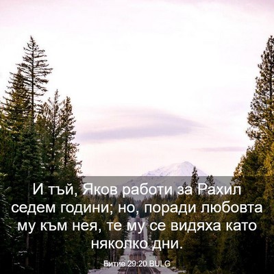 Picture 03 - Битие 29:20 BULG - И тъй, Яков работи за Рахил - Bible Verse Picture