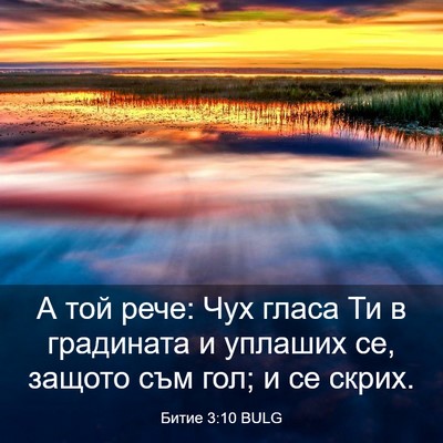 Picture 03 - Битие 3:10 BULG - А той рече: Чух гласа Ти в - Bible Verse Picture