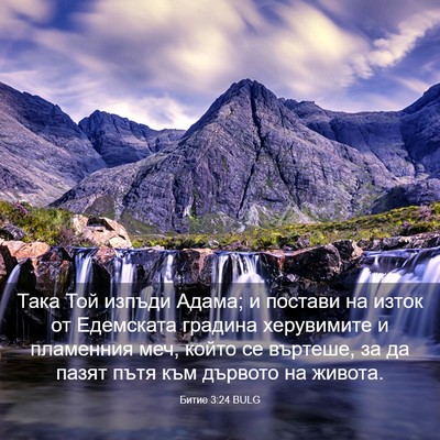 Picture 03 - Битие 3:24 BULG - Така Той изпъди Адама; и - Bible Verse Picture