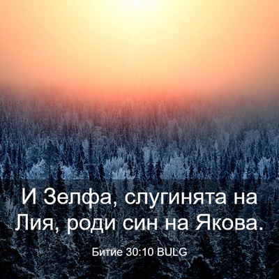 Picture 03 - Битие 30:10 BULG - И Зелфа, слугинята на Лия, - Bible Verse Picture